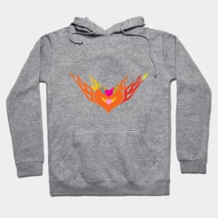 Flaming Hearts in One Hoodie